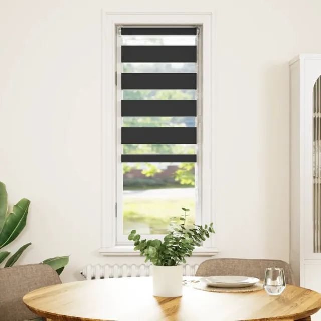 vidaXL Zebra rolgordijn 45x150 cm stofbreedte 40,9 cm zwart