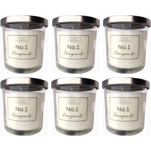 Luxury Fragrance 6 x Luxury Fragrance Pomegranate Geurkaars white