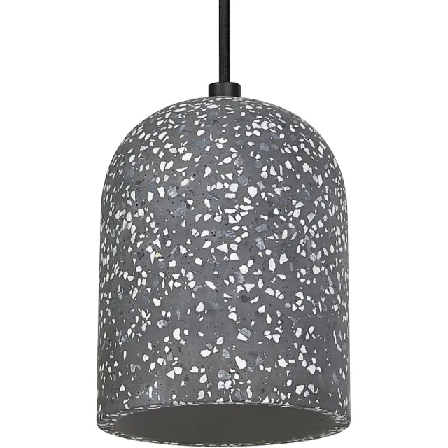 Osram Decor Pill decoratieve hanglamp met pilvormige lampenkap, 150 mm, met E27 fitting, gemaakt van zwart terrazzo, IP20