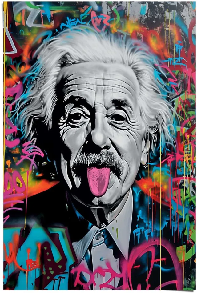 REINDERS Poster Einstein Tongue - 91,5 x 61 - Papier - REINDERS