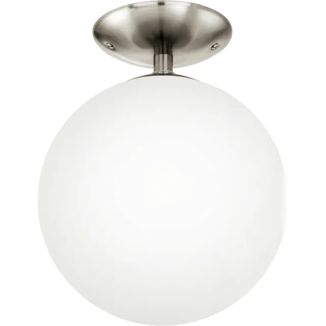 EGLO Rondo - Plafondlamp - 1 Lichts - Ø250mm. - Nikkel-Mat - Wit