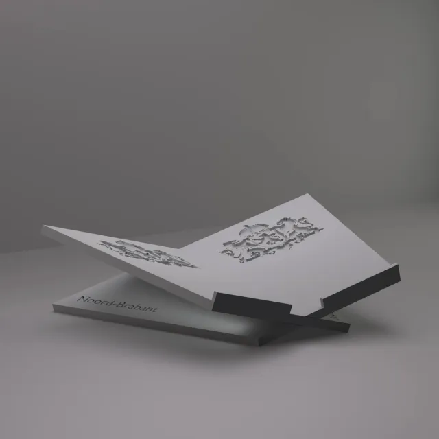 3d-gezellig Grote Boekenstandaard Noord-Brabant - Boekensteun - Boekenhouder - Book Holder - 46*31*12 cm - Grijs - 100% gerecycled PLA (bioplastic)