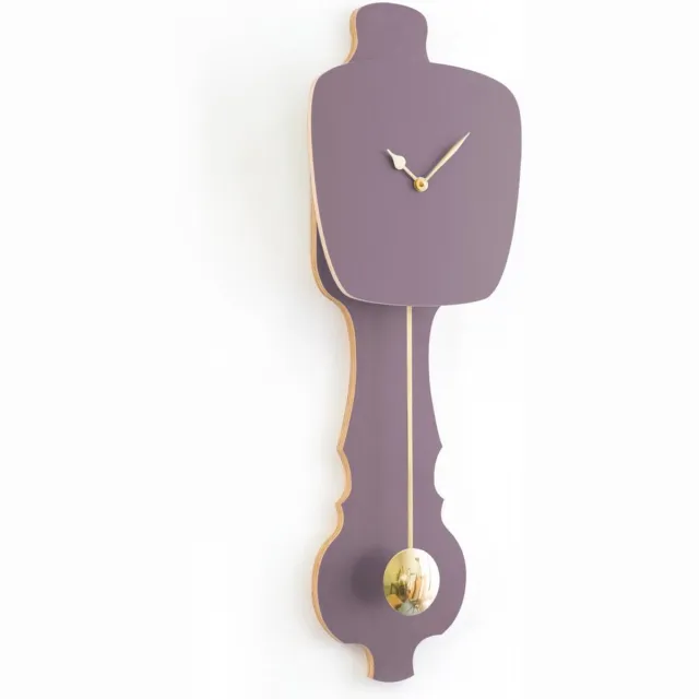 Kloq Wandklok Lavendel Grijs & Glimmend Goud