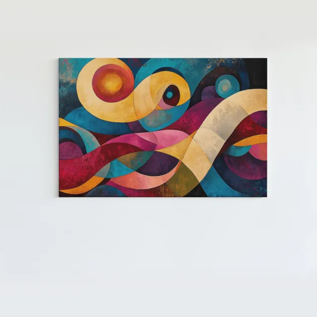 Trendex Global Canvas Schilderij - Abstract - Kleuren - Modern - Wanddecoratie - 150x100x2 cm Kleurrijk
