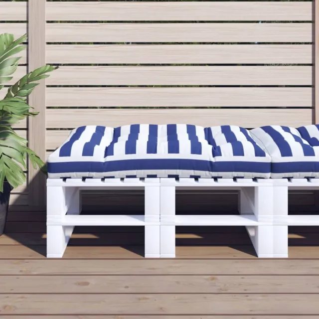 vidaXL Palletkussen gestreept 120x80x12 cm stof blauw en wit Meerkleurig