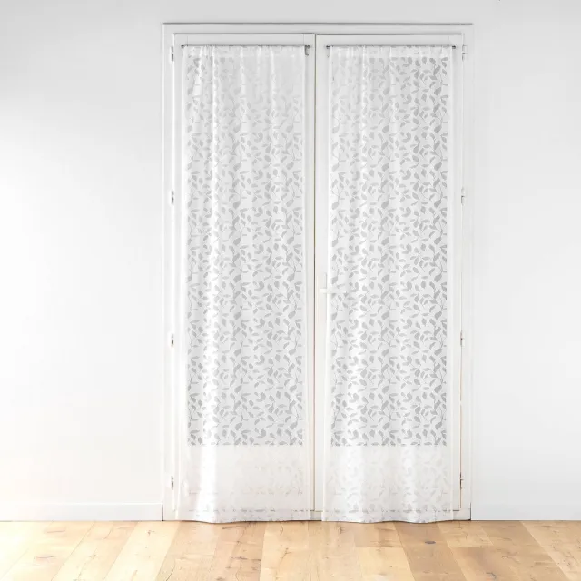 Douceur d intérieur Douceur d'intérieur - Set van twee vitrages met bladmotief MANON, 70 x 240 cm Wit