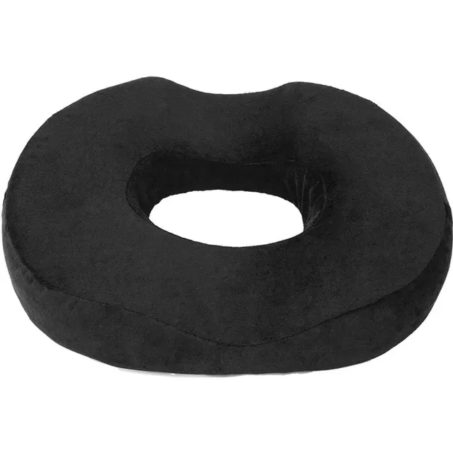 Alora Donut zitkussen - Stuitkussen - Ringkussen - Ergonomisch - Zitkussen Orthopedisch - Zitring Zwart - Flueel - Anti-slip bodem - Drukverlichtend