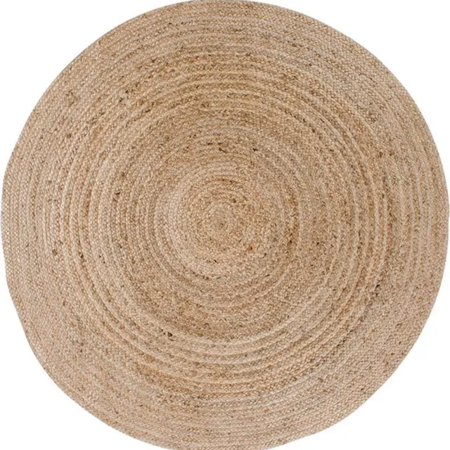 House Nordic Broom vloerkleed Ø90 cm in jute natuur. Naturel