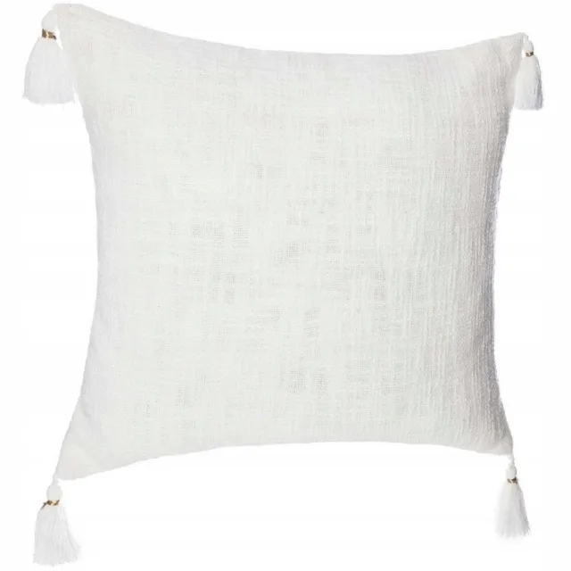 Atmosphera Créateur d'intérieur® Sierkussens met Franjes 40x40 cm - Wit Katoen