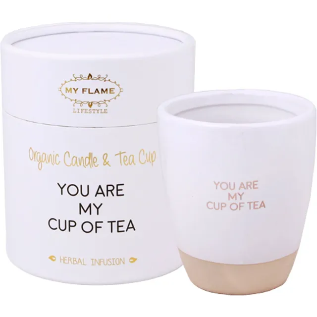 My Flame Sojakaars in Theekop - You Are My Cup Of Tea - Cadeau Wit