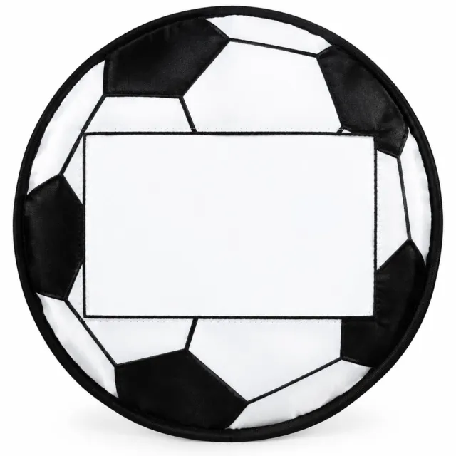 SWGOTA Set van 4 grenenhouten sportfotolijsten, voetbal, basketbal, honkbal en volleybal, diameter 20,5 cm, voor foto's van 6 x 4 inch, met achtersteun, in vouwdoos Zwart