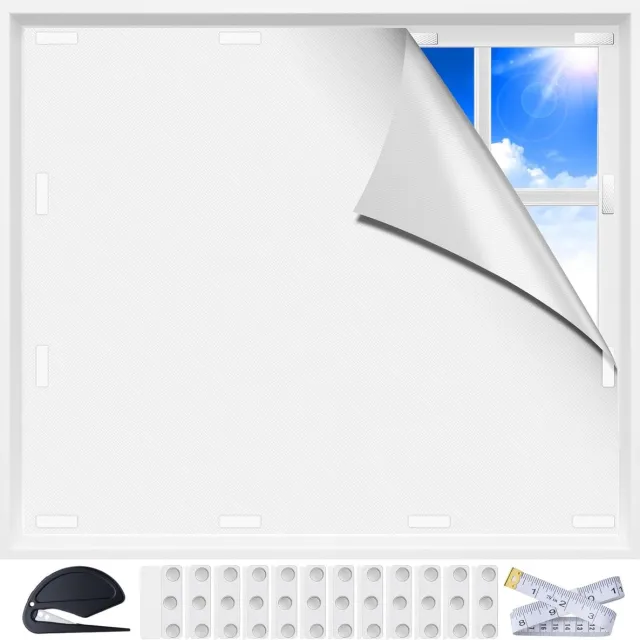 Bobypet Magnetische Verduisteringsgordijnen - 100% Blackout - 100 x 145 cm - Geschikt voor Dakramen en Schuine Ramen - Warmtewerend en Zonder Boren - Wit