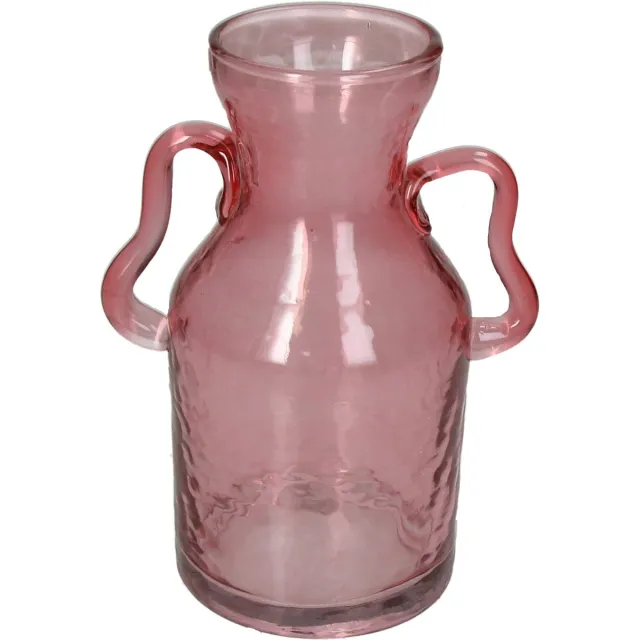HD Collection Vaas Glas Roze 13x13x18cm Pink