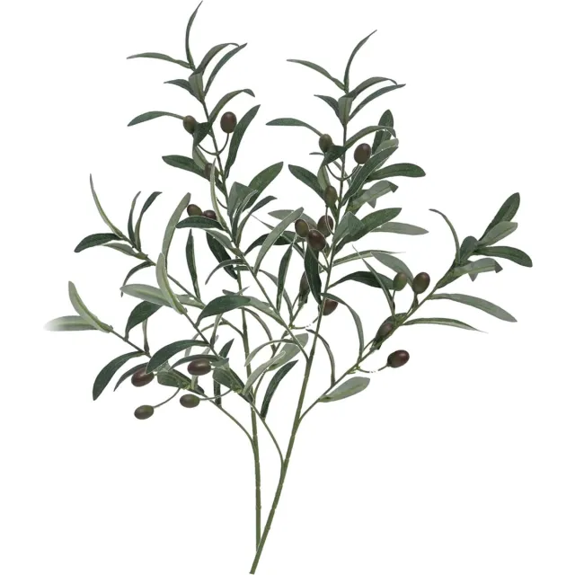 Bellatio Design Kunstplant Olijf takken - 2x - 75 cm - groen - olijfboom - siertakken stelen - decoratie