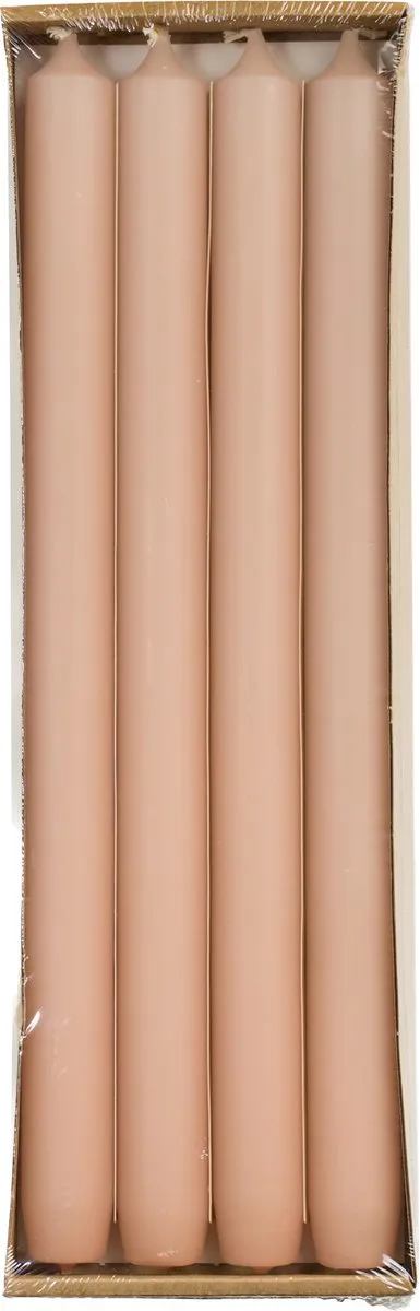 Rustik Lys Lange dinerkaarsen 'Mat' (Blossom, Ø 2.1 x 29cm, set van 4) Roze