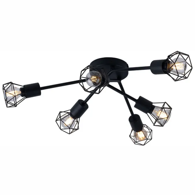 Globo plafonniere - Xara I - zwart - metaal - Ø 63cm - E14 - 54802S-6