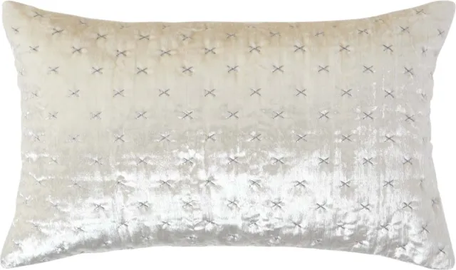 Homescapes Luxe crèmekleurige fluwelen kussenhoes 30 x 50 cm Crème wit