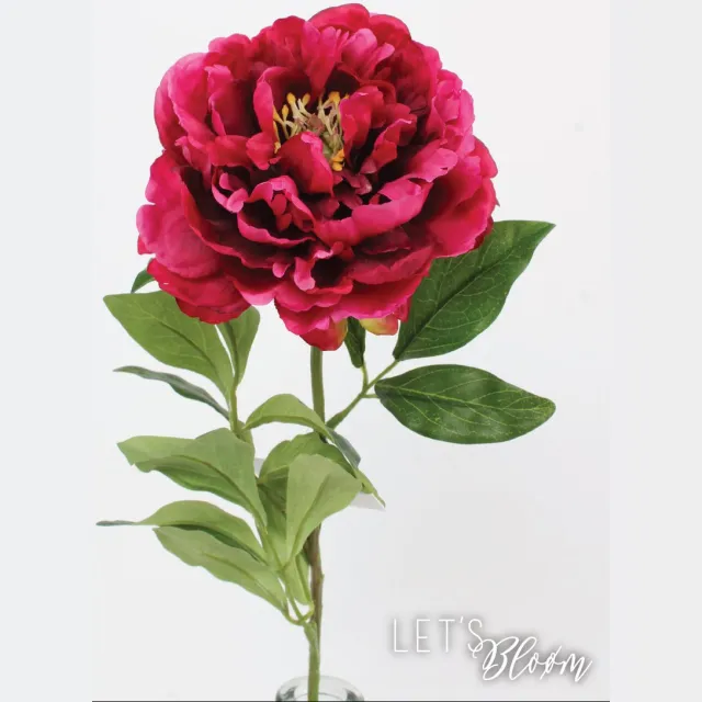 Dutch Dreams Flowers Let's Bloøm | Pioenroos | Zijden Pioenroos | Kunst Pioenroos | Burgundy | Cerise | Kunst bloem | Zijden bloem | Kunsttak | Voorjaar