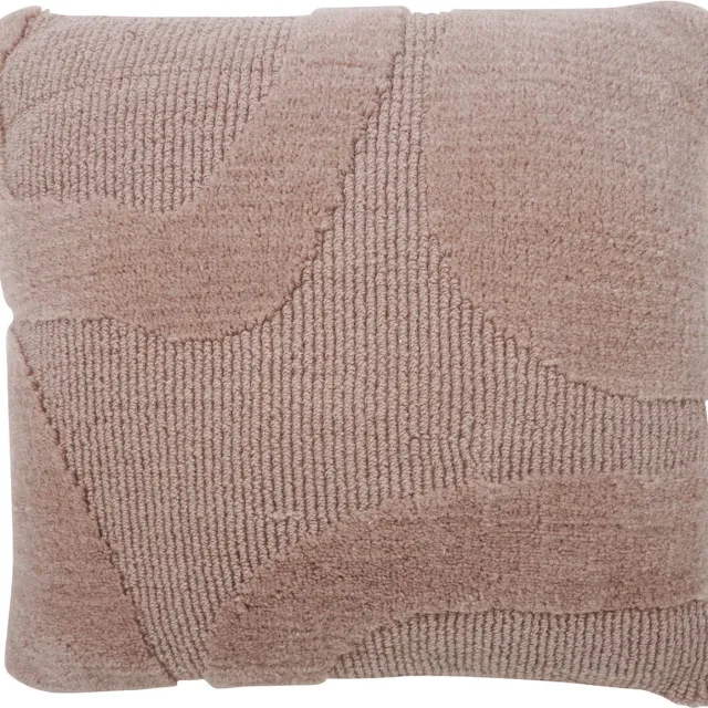 Veer Carpets Kussen Naomi Brown 45 x 45 cm - Luxe Wollen Sierkussen met Abstract Patroon Bruin