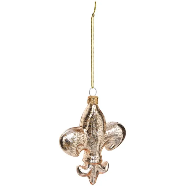 Feeric lights & Christmas Gouden glazen hangversiering in de vorm van een lelie, 10 cm Argent