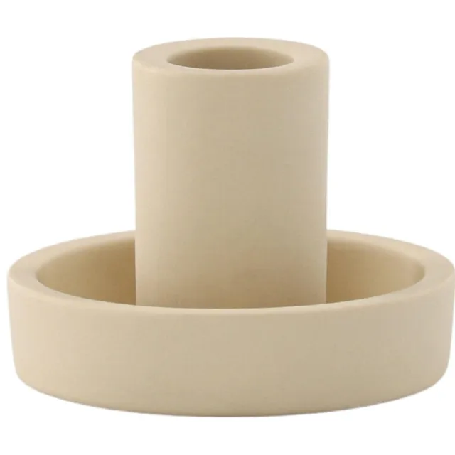 Nest of Nora Set van 2 - Nest of Nora Kaarsenhouders - 11x6 CM - Beige / klei