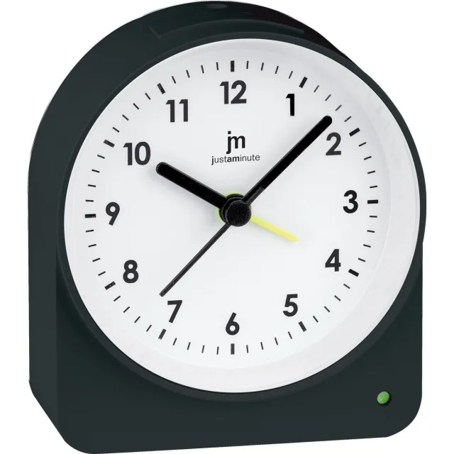 Just a Minute Wekker | Zwart met stil uurwerk / De wekker beschikt over een alarm en snooze functie.