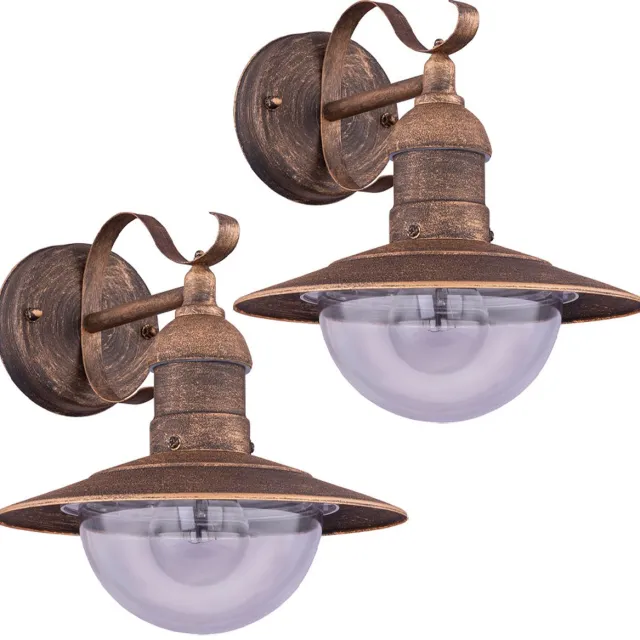 Globo Lighting Wandlamp buitenwandlamp terraslamp roestvrij staal goud gepatineerd, 1x E27 fitting, BxH 24x30 cm
