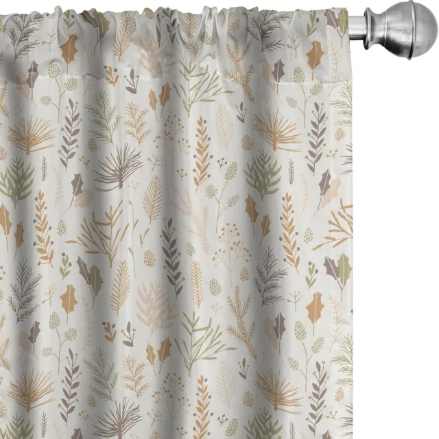 ABAKUHAUS Botanische Gordijnen – 2-delig (75x175 cm) – Multicolor, Halverdonkerend Mehrfarbig