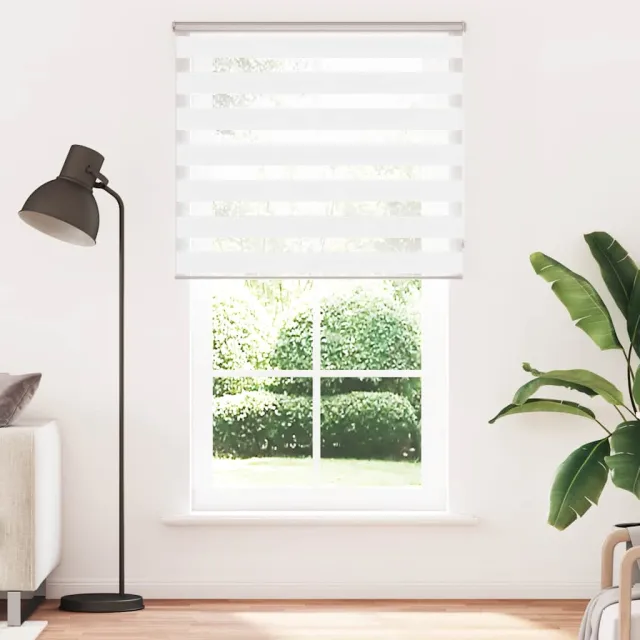 vidaXL Zebra rolgordijn 125x230 cm stofbreedte 120,9cm polyester wit
