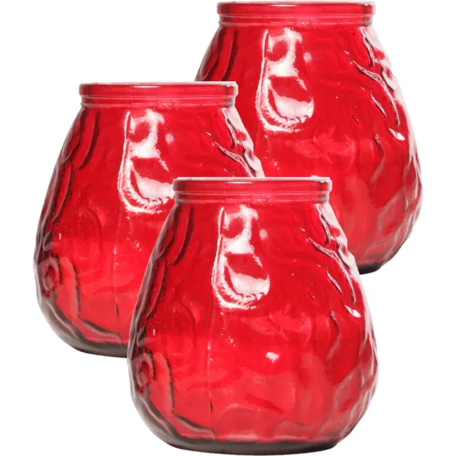 Cosy&Trendy Cosy & Trendy lowboy tafelkaars - Set van 3x stuks - rood - 40 Branduren - 10 cm