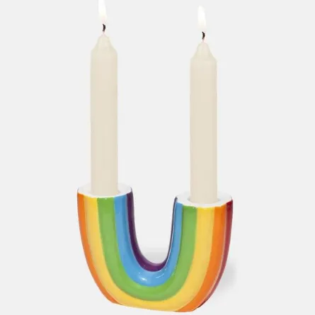 Doiy Rainbow Kandelaar - keramieken regenboog Multicolor