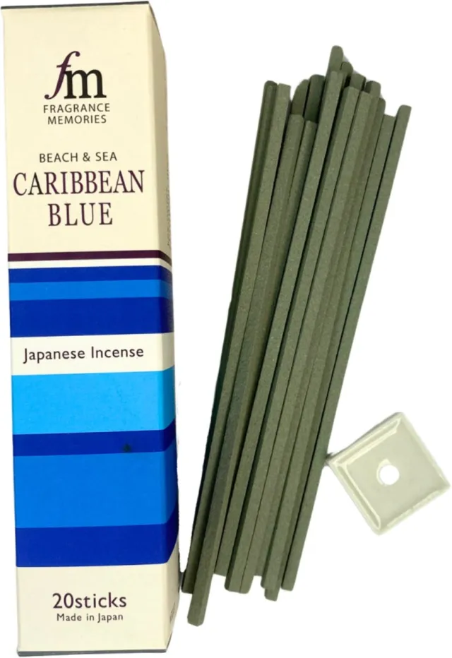 Ruben Robijn Caribbean Blue Fragrance Memories Nippon Kodo wierook stokjes Blauw