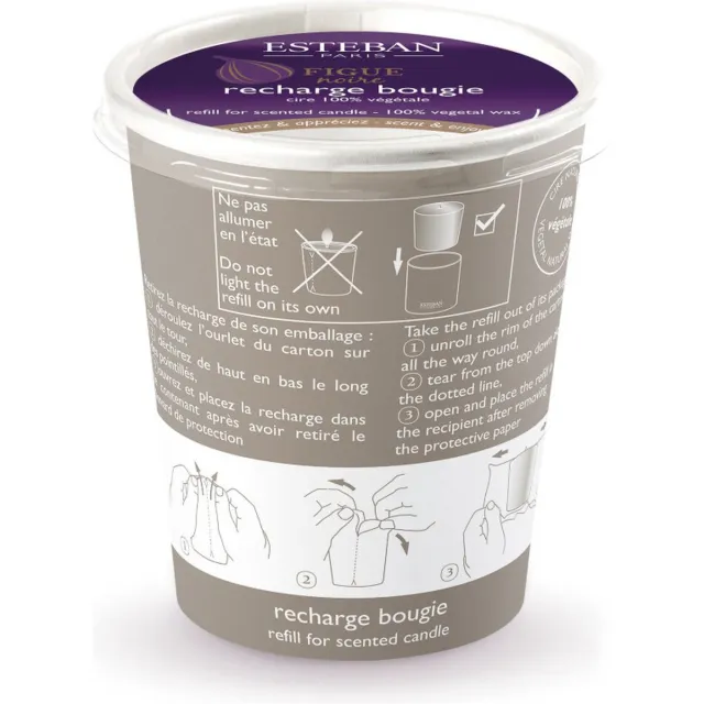 Esteban Classic Figue Noire navulling geurkaars 180gr Wit