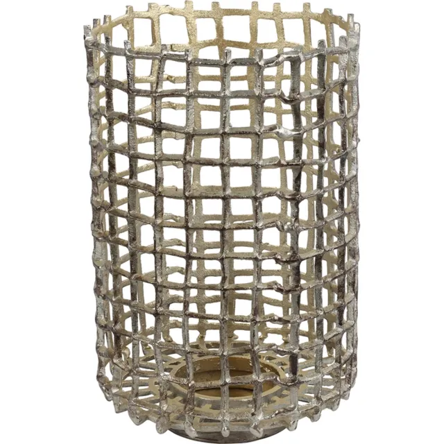 Countryfield Theelichth Grid L antiek zilver