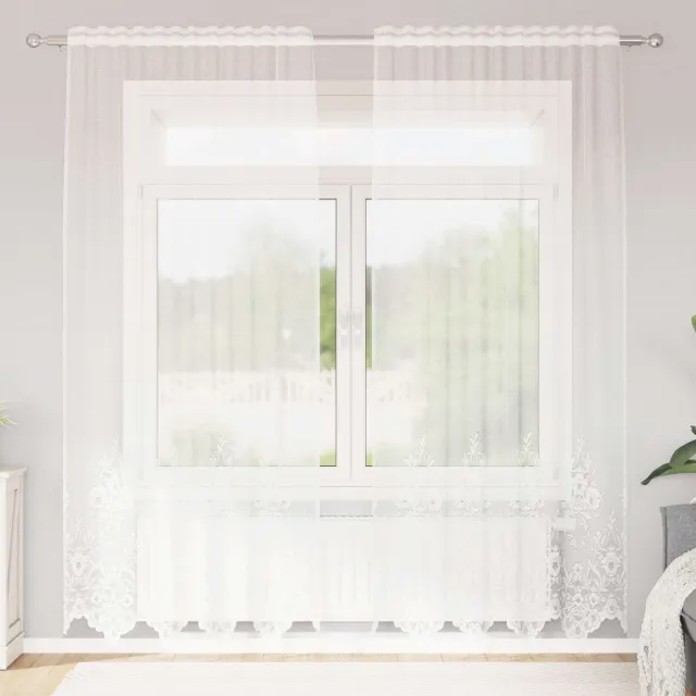vidaXL Kantgordijn Wit 200 x 150 cm Polyester