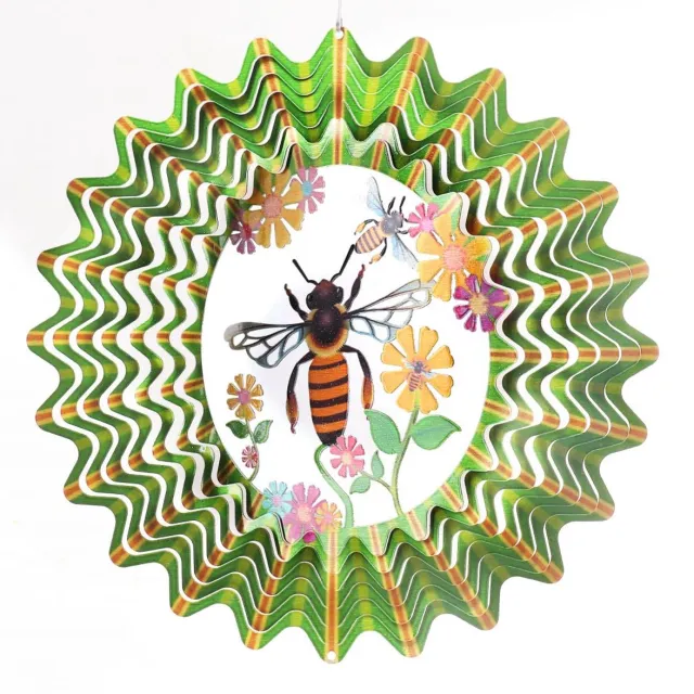 Spin Art/Cooking Vinyl Windspinner, Spin Art, RVS, Bij/Bee, 12BEE09, Ø30CM Multicolor