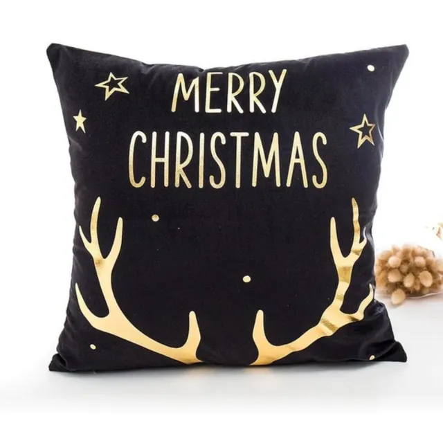 By Vicky cadeau tip - Kerst kussenhoes - kerst kussen - donkergrijs met gouden gewei