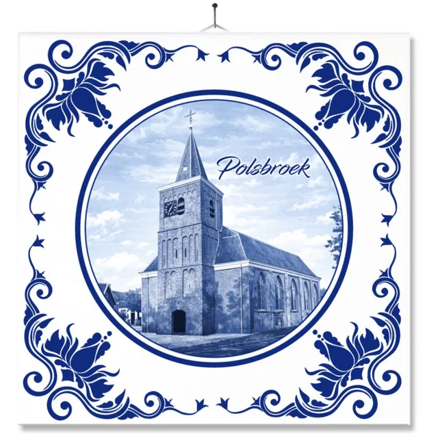 MC Living Tegel Met Opdruk | Polsbroek | Delft Blauw | Cadeau | Inclusief Geschenkdoos | Standaard | Ophangsysteem Multi-Color