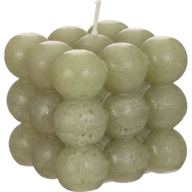 Wiljan Bubble kaars mosgroen 8x8x8 cm