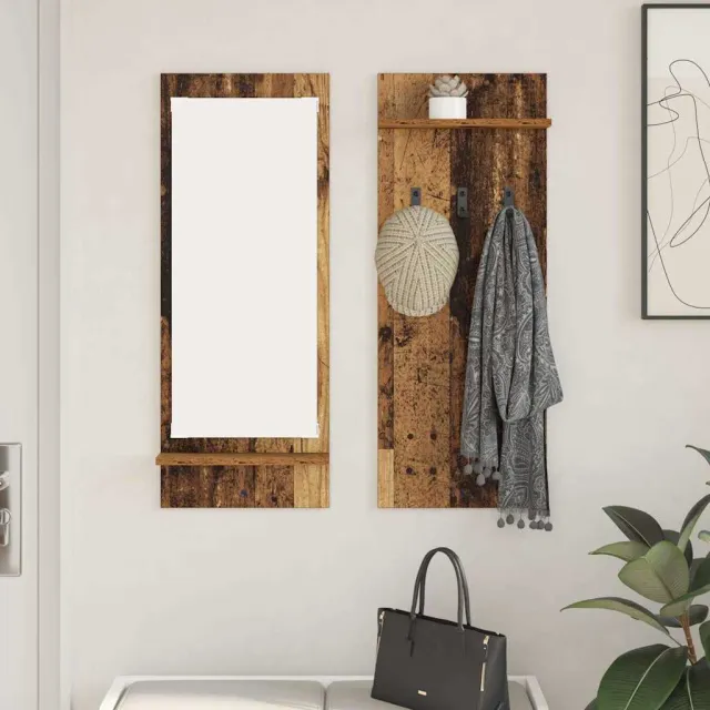 vidaXL Wandgemonteerde kapstok Oudhout 70 x 10 x 90 cm bruin