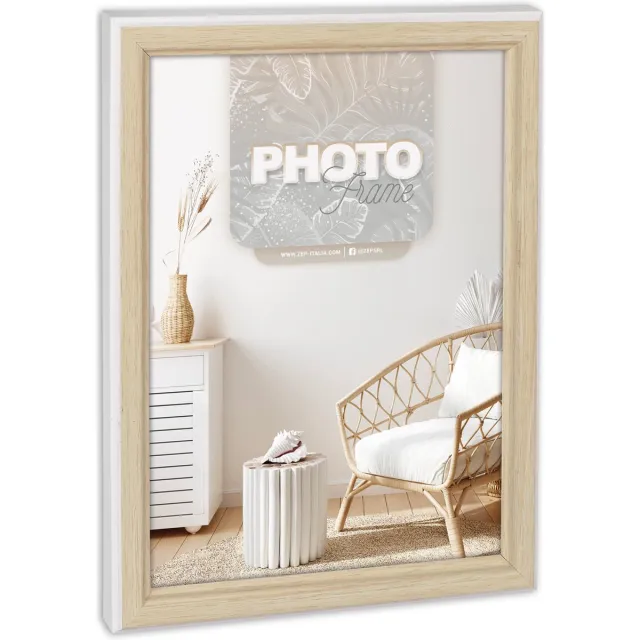 Zep Kunststof Fotolijst Bensen Wit / Bruin voor foto 10x15 - WD464W