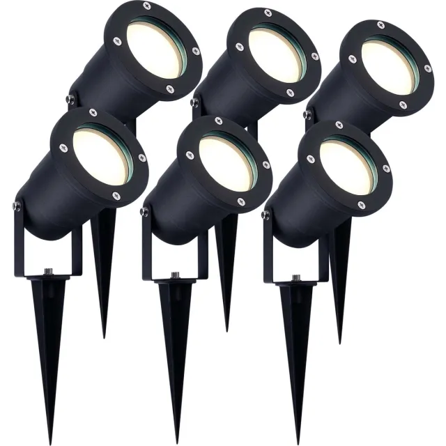 LEDVION 6X LED Prikspots - IP65 - 5W - 4000K - 1M Zwart