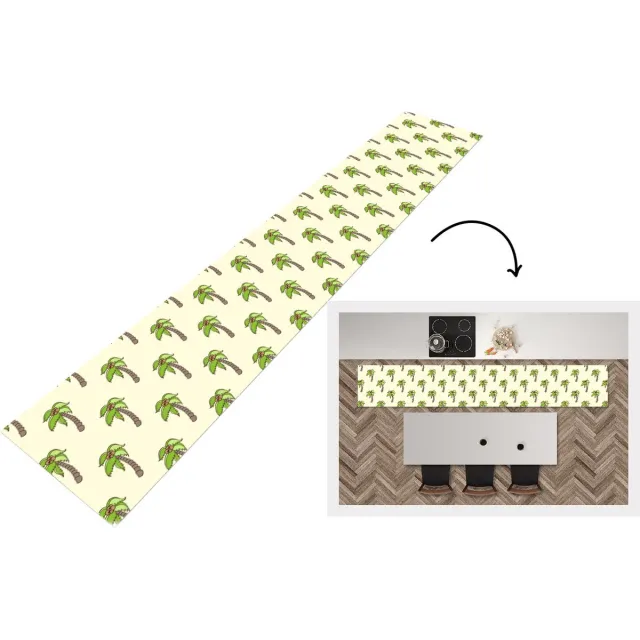KitchenYeah Keukenloper - Loper keuken - Palmboom - Patronen - Kokosnoot - Tropisch - Keukenloper vinyl multicolor, foto 7