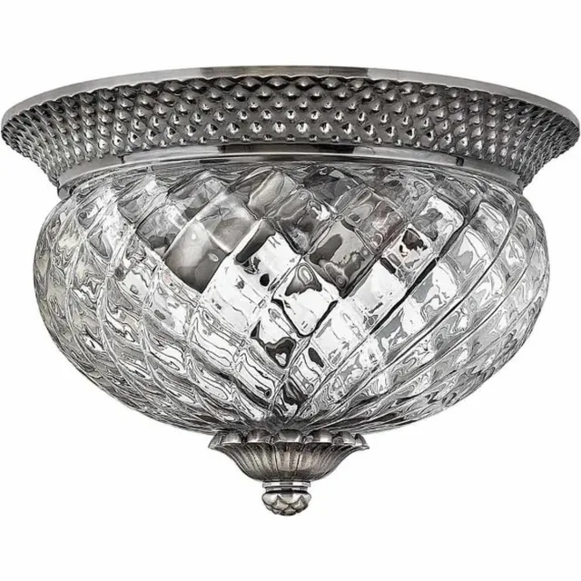 Hinkley LED Plafondlamp Plantation | 2X E27 Max 60W | Dimbaar | Polished Antique Nickel Geen