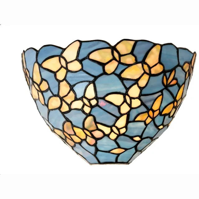 Coloured by Art Tiffany Wandlamp Fly Away - Art Deco Trade Lichtblauw