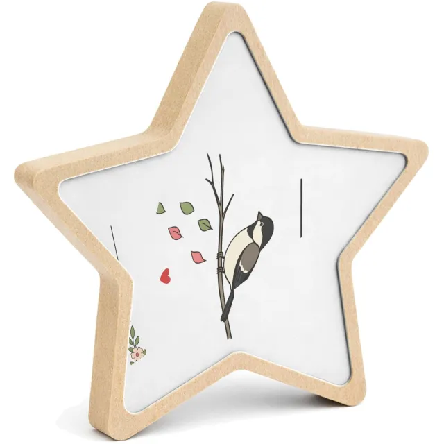 Mr Cadeautjes MDF fotolijst ster 14 x 13,5 - design Een minimalistisch herinneringsontwerp met een stil natuurta | cadeau Wit