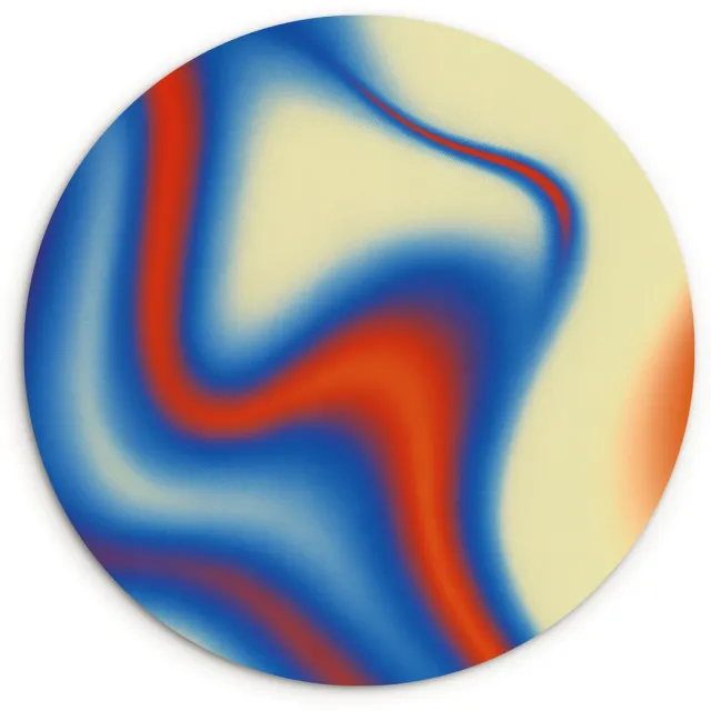 WallCircle Wandcirkel 30x30 cm - Muurcirkel Golven - Kleurrijk - Abstract - Muurdecoratie woonkamer - Wanddecoratie slaapkamer - Kamer decoratie accessoires - Ronde schilderijen