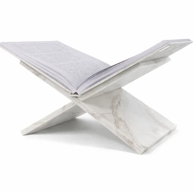 XEMM Boekenstandaard - Boekenhouder - Salontafelboek - 33 x 29 x 19,5 cm - Marmer Wit