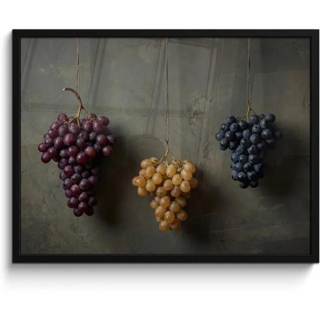FrameYourWall Poster in lijst - Fotolijst 70x50 cm - Posters - Druiven - Kleurrijk - Muur - Posterlijst zwart - Decoratie - Wanddecoratie woonkamer - Muurdecoratie slaapkamer