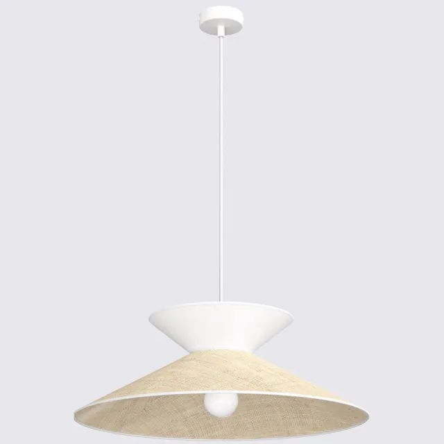 Emibig SOFTA 1 RATTAN WHITE - Elegante hanglamp voor een moderne sfeer Wit